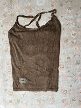 Joah Brown Brown Ribbed Tank Top